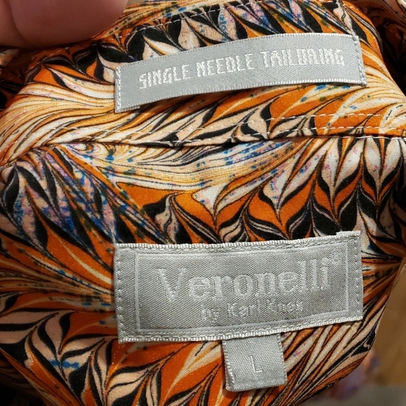 Karl knox veronelli light dress shirt orange blue - Picture 5 of 7